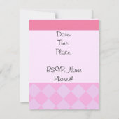 Pink Diamond Geburtstag Einladung (Rückseite)