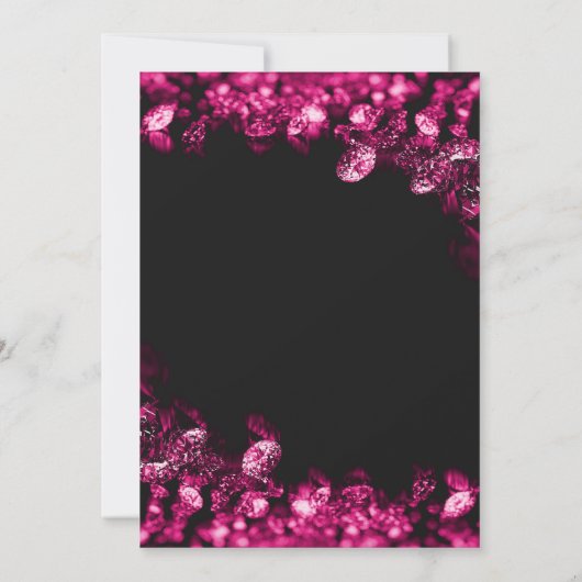 Pink Diamond Geburtstagsparty Einladung (Rückseite)