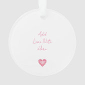 Pink Diamond Heart Gem Glam Chic Liebe Hinweis Ornament (Rückseite)