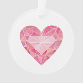 Pink Diamond Heart Gem Glam Chic Liebe Hinweis Ornament