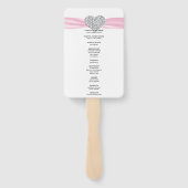 Pink Diamond Heart Wedding Program Fächer (Rückseite)