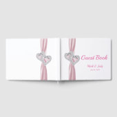 Pink Diamond Hearts Wedding Guestbook Gästebuch (Voll)