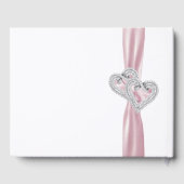 Pink Diamond Hearts Wedding Guestbook Gästebuch (Rückseite)