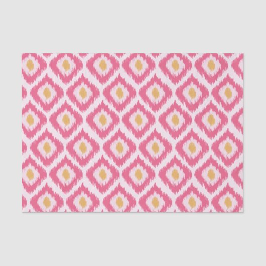 Pink Diamond Ikat Pattern Seidenpapier (Vorderseite)