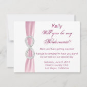Pink Diamond Infinity Wedding Bridesmaid Card Einladung (Vorderseite)