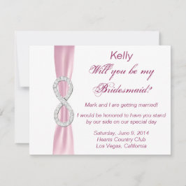 Pink Diamond Infinity Wedding Bridesmaid Card Einladung