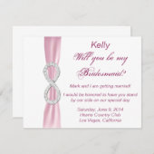 Pink Diamond Infinity Wedding Bridesmaid Card Einladung (Vorne/Hinten)