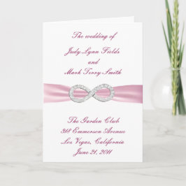 Pink Diamond Infinity Wedding Program Card Programm