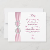 Pink Diamond Infinity Wedding Trauzeugin Card Einladung (Vorderseite)
