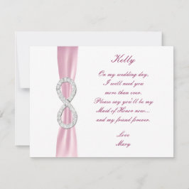 Pink Diamond Infinity Wedding Trauzeugin Card Einladung