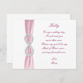Pink Diamond Infinity Wedding Trauzeugin Card Einladung (Vorne/Hinten)
