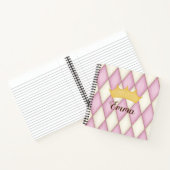 Pink Diamond Karo Personalisiert Name Princess Notizblock (Innenseite)