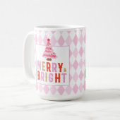 Pink Diamond Muster Merry und Bright Kaffeetasse (Vorderseite Links)