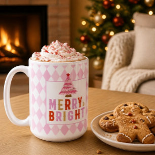 Pink Diamond Muster Merry und Bright Kaffeetasse