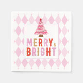 Pink Diamond Muster Merry und Bright Serviette (Vorderseite)