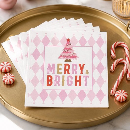 Pink Diamond Muster Merry und Bright Serviette