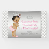 Pink Diamond Pearl Ethnic Princess Baby Dusche Banner (Horizontal)