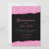 Pink Diamond Quinceañera Einladung (Vorderseite)