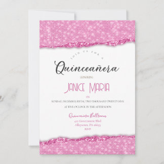 Pink Diamond Quinceañera Einladung