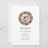 Pink Diamond Quinceañera Einladung (Vorderseite)