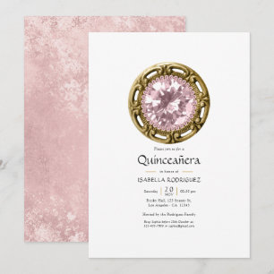 Pink Diamond Quinceañera Einladung