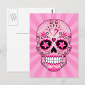 Pink Diamond Sugar Skull Postkarte (Vorne/Hinten)