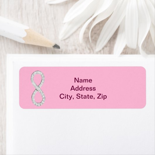 Pink Diamond Unfinity Wedding Address Labels (Insitu)