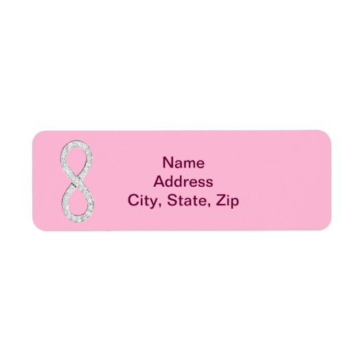 Pink Diamond Unfinity Wedding Address Labels (Vorne)