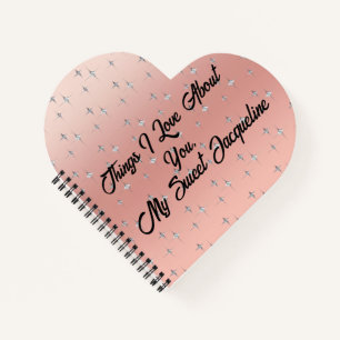 Pink Diamond Valentine Jubiläum Was ich Liebe Notizblock