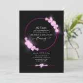 Pink Diamond Wedding Jubiläum Party Einladung (Stehend Vorderseite)