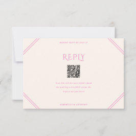 Pink Diamond Wedding RSVP Karte