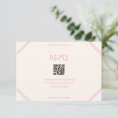 Pink Diamond Wedding RSVP Karte (Stehend Vorderseite)