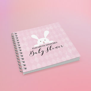 Pink Diamond White Bunny Baby Showbook Notizblock