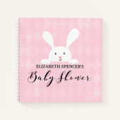Pink Diamond White Bunny Baby Showbook Notizblock (Vorderseite)