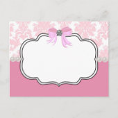 Pink Diamonds and Pearls Damask Einladung (Vorderseite)