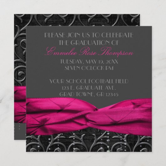 PINK DIAMONDS Einladung (Vorne/Hinten)