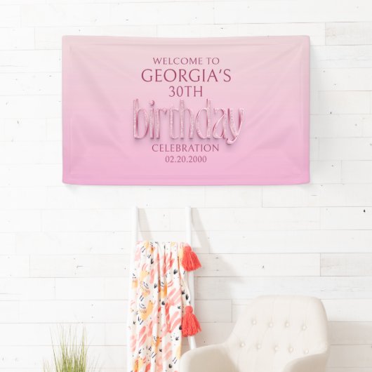 Pink Diamonds Geburtstag Banner (Insitu)