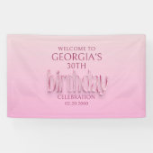 Pink Diamonds Geburtstag Banner (Horizontal)
