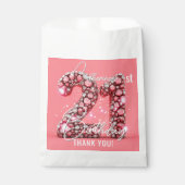 Pink Diamonds Glam 21st Birthday Party Thank You Geschenktütchen (Vorderseite)