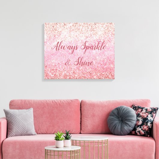 Pink Diamonds Glam Glittery Glitz Leinwanddruck (Insitu (Wohnzimmer))