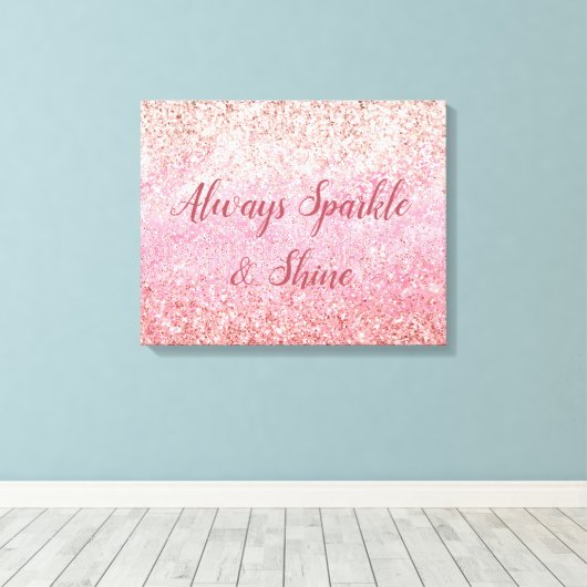 Pink Diamonds Glam Glittery Glitz Leinwanddruck (Insitu (Holzboden))