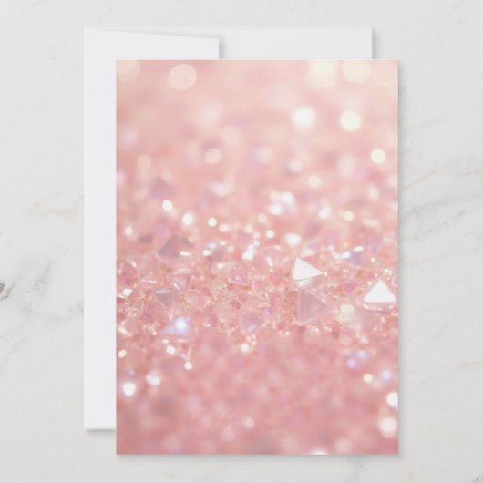 Pink Diamonds Rose Gold Chic Foto Sweet 16 Einladung (Rückseite)