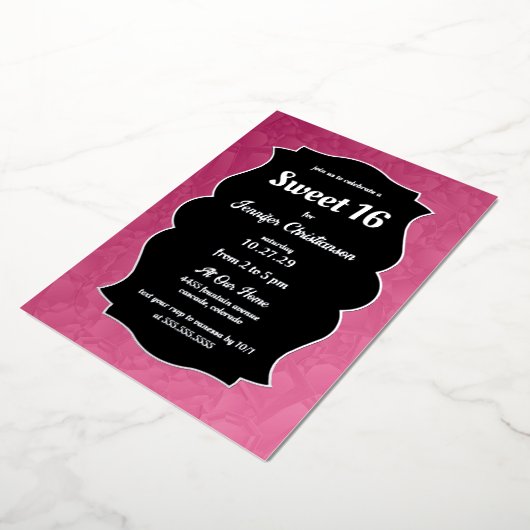 Pink Diamonds Sweet 16 Folieneinladung (Gedreht)