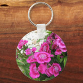 Pink Dianthus/Sweet William Schlüsselanhänger (Vorderseite)