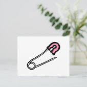 Pink Diaper-Button Postkarte (Stehend Vorderseite)