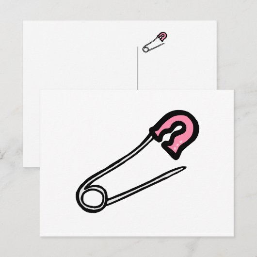 Pink Diaper-Button Postkarte (Vorne/Hinten)