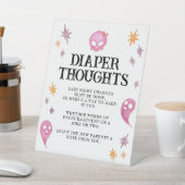 Pink Diaper Gedanken Halloween Baby Dusche Schild (In SItu)