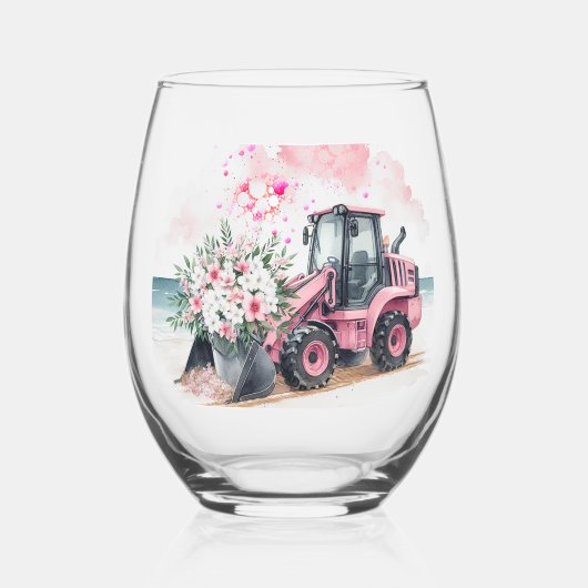 Pink Digger Bucket für Blume Weinglas Ohne Stiel (Vorderseite)
