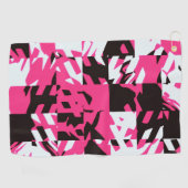 Pink Digital Abstract Plaid Golfhandtuch (Horizontal)
