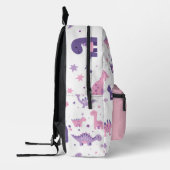 Pink Dino Kids Backpack - Custom Name Bedruckter Rucksack (Links)